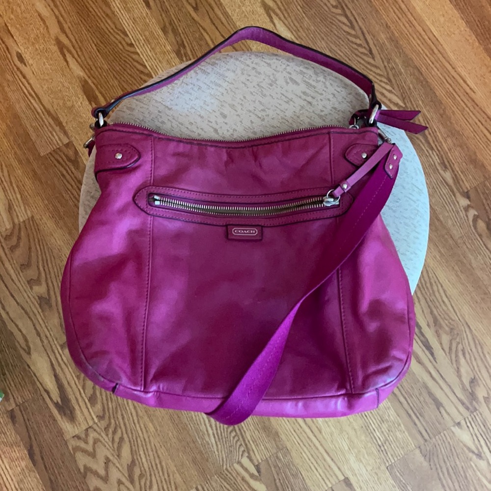 hot pink coach purse and matching wallet